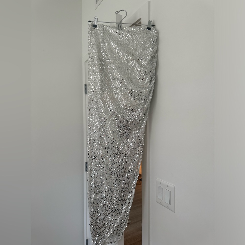Sparkly white maxi skirt